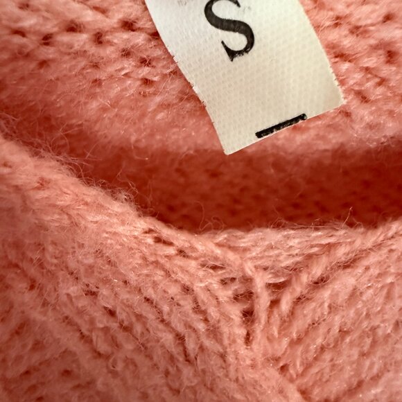 Cozy Cable Knit Hooded Crop Top & Legging Set – Blush Pink – Size Small - Picture 14 of 16
